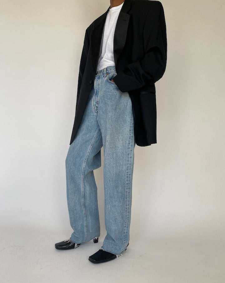 VINTAGE BLACK WOOL BLAZER 4136