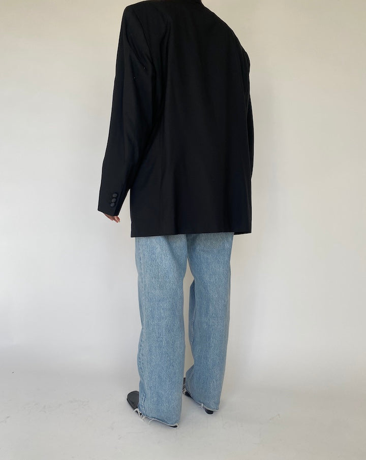 VINTAGE BLACK WOOL BLAZER 4136