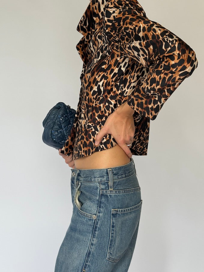 Vintage Leopard Print Blazer 5657