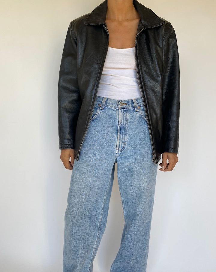 VINTAGE BLACK LEATHER JACKET 3210