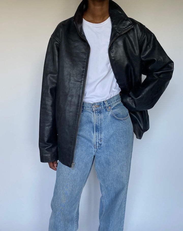 VINTAGE BLACK LEATHER JACKET 3625
