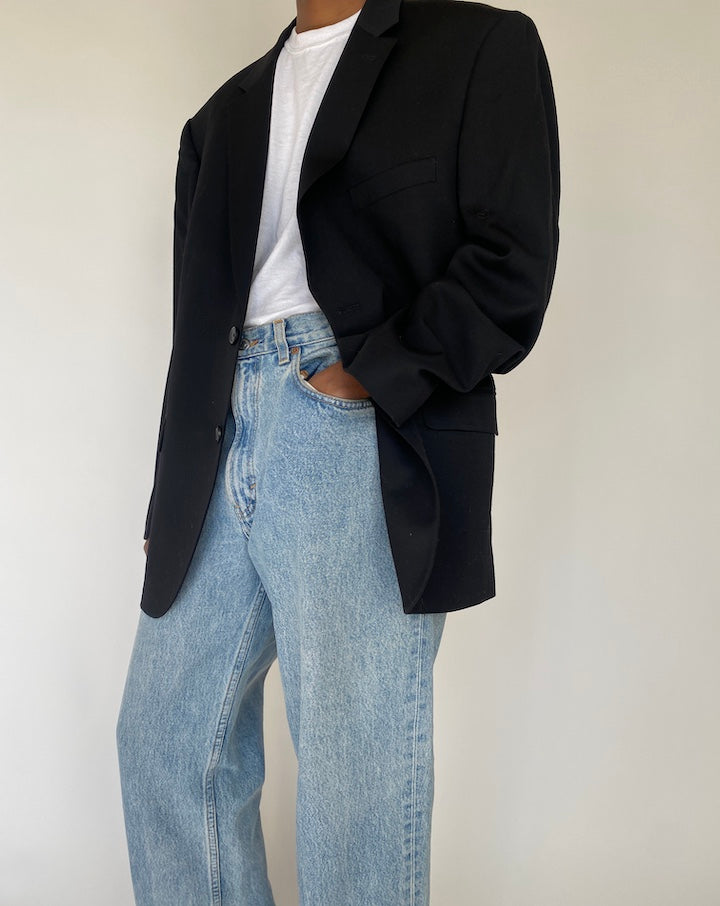 VINTAGE OVERSIZED BLACK BLAZER 4138
