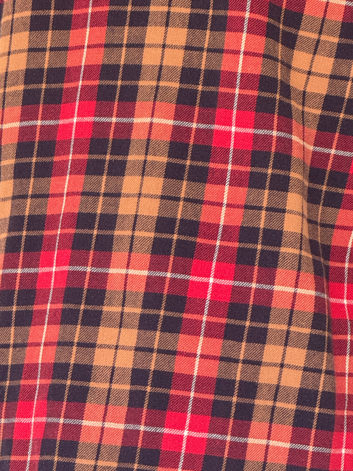 Vintage Western plaid flannel shirt fabric close-up