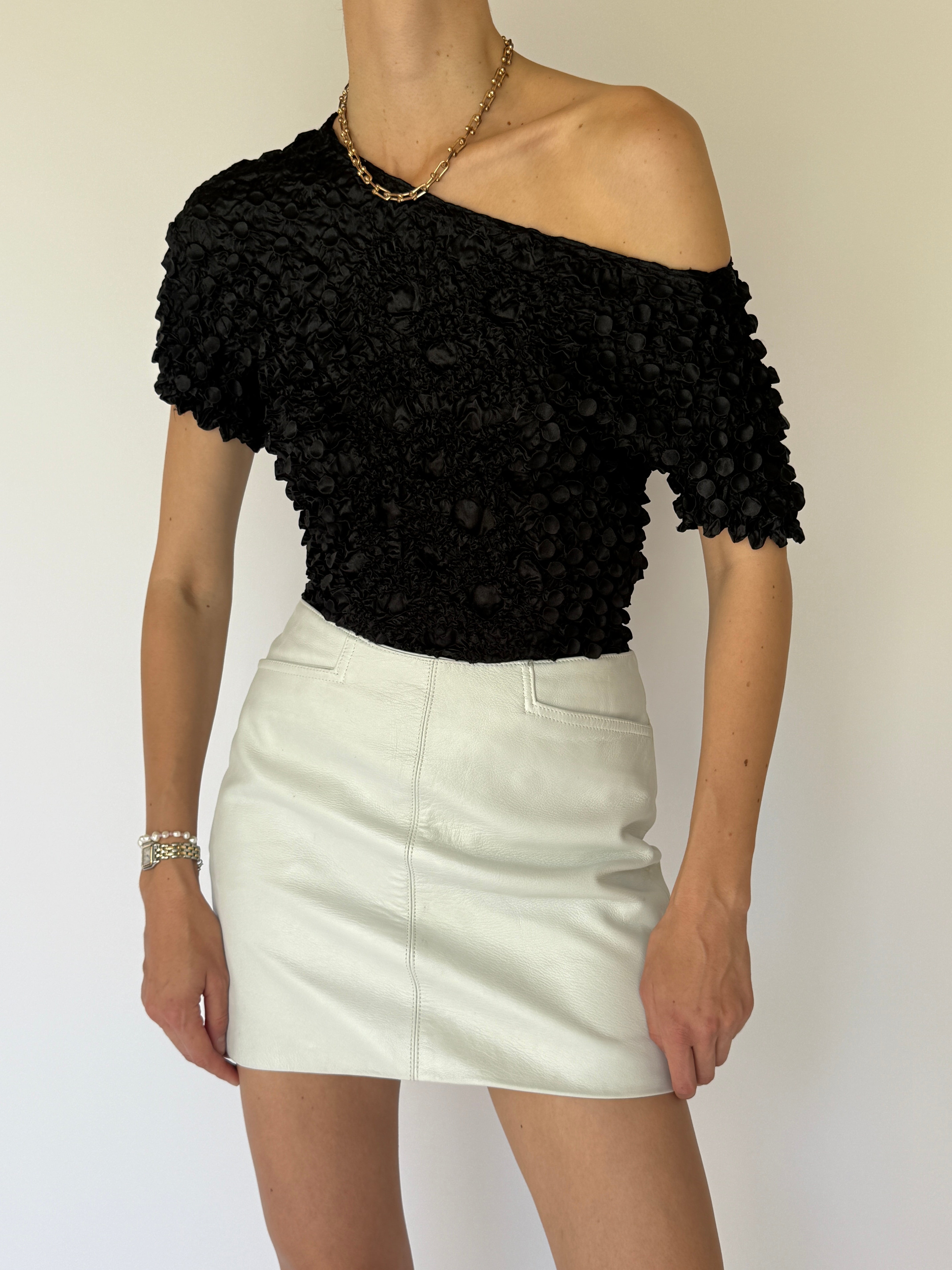 Vintage short sleeve popcorn top 5910