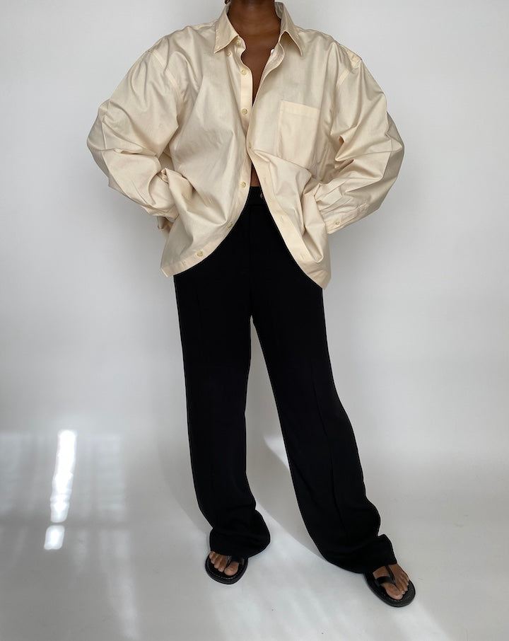 VINTAGE LIGHT BEIGE BUTTON DOWN SHIRT 2031