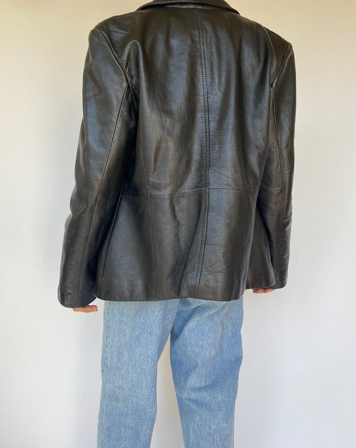 VINTAGE BLACK LEATHER JACKET 3214