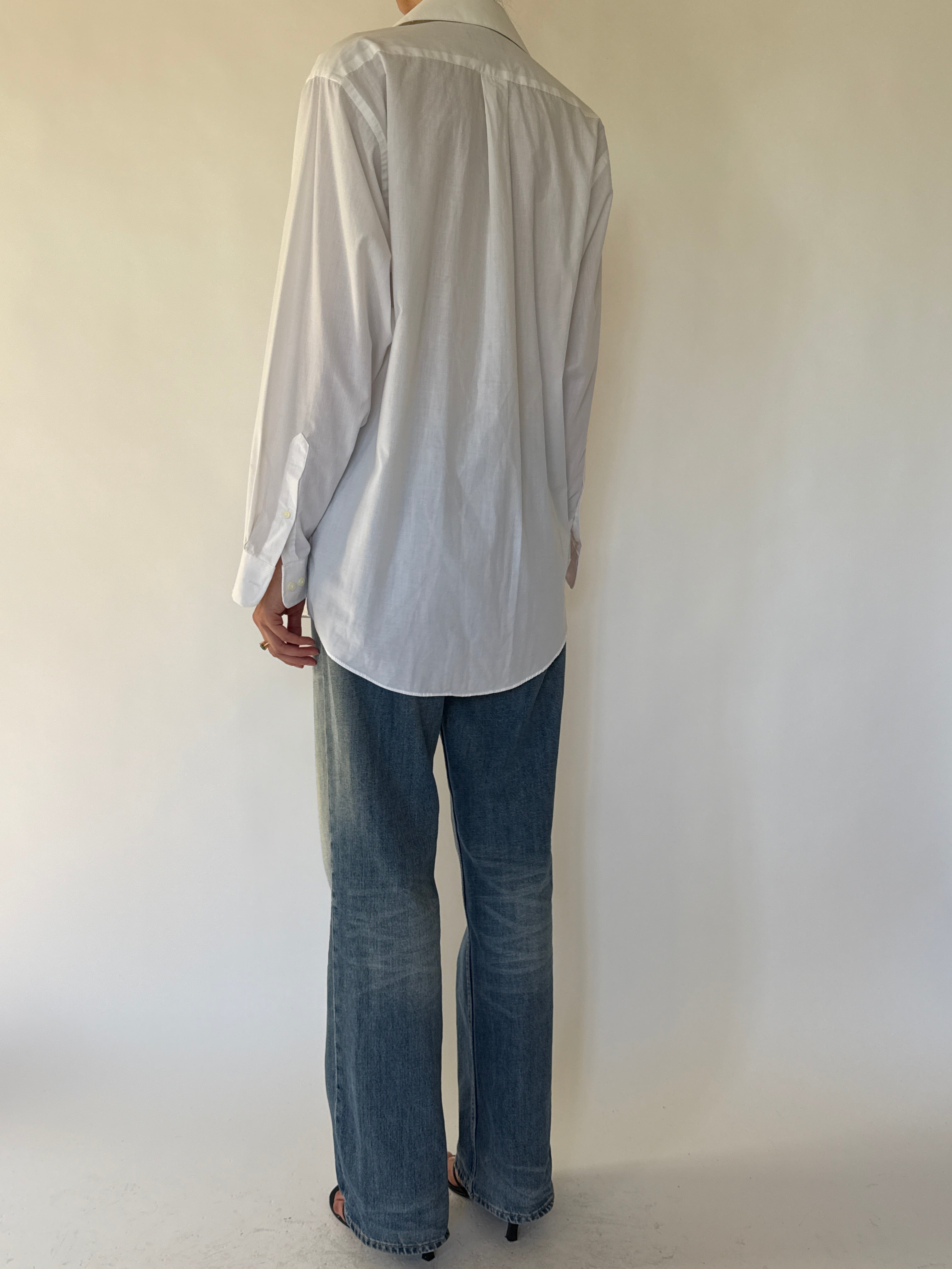 Vintage white classic shirt back view