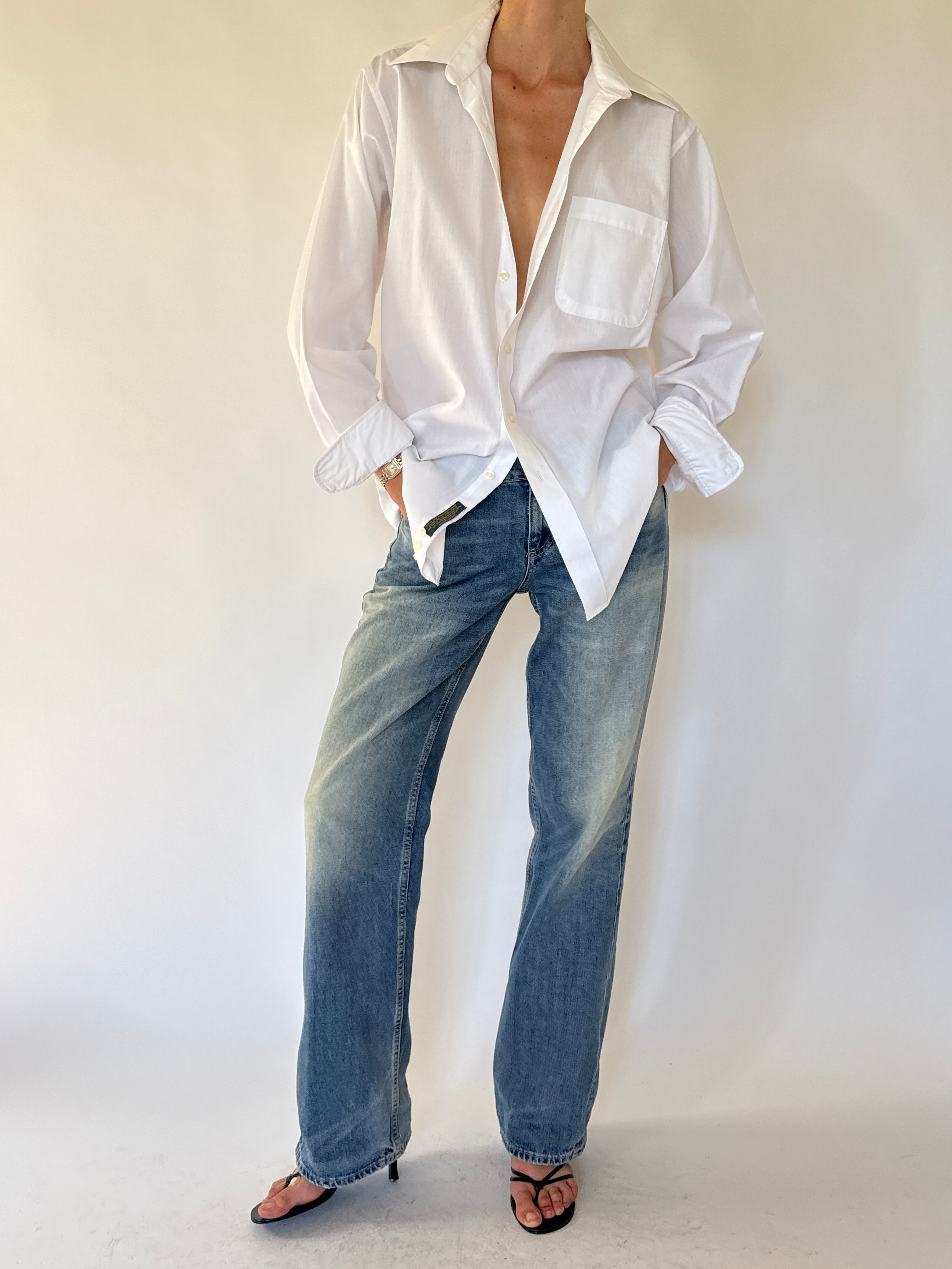 Vintage white classic shirt front view