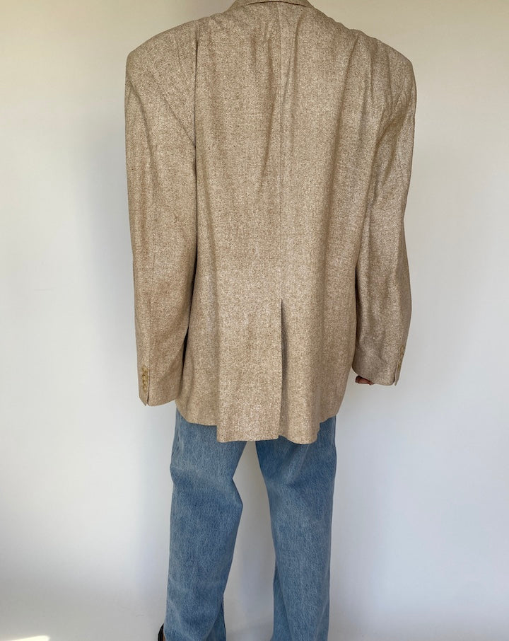 VINTAGE BEIGE SILK BLAZER 3216