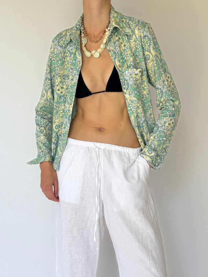Vintage Long Sleeve Guess Paisley Blouse 5795