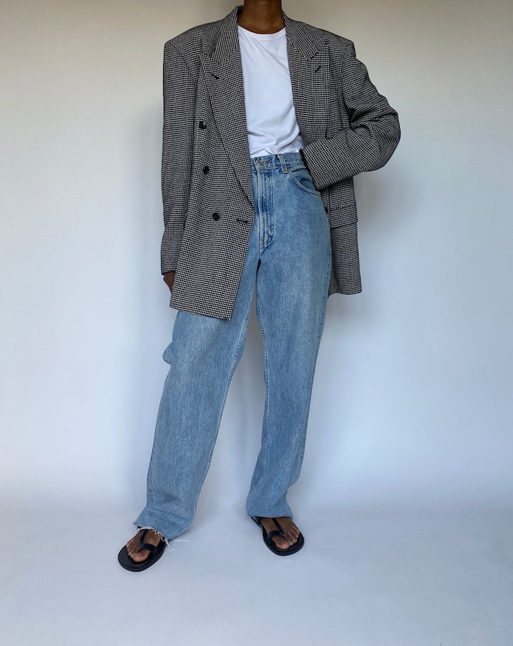 VINTAGE DOUBLE BREASTED WOOL AND SILK BLAZER 3636