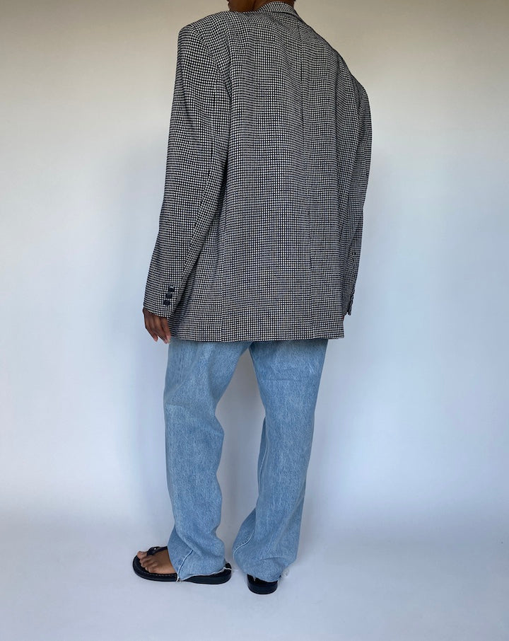 VINTAGE DOUBLE BREASTED WOOL AND SILK BLAZER 3636
