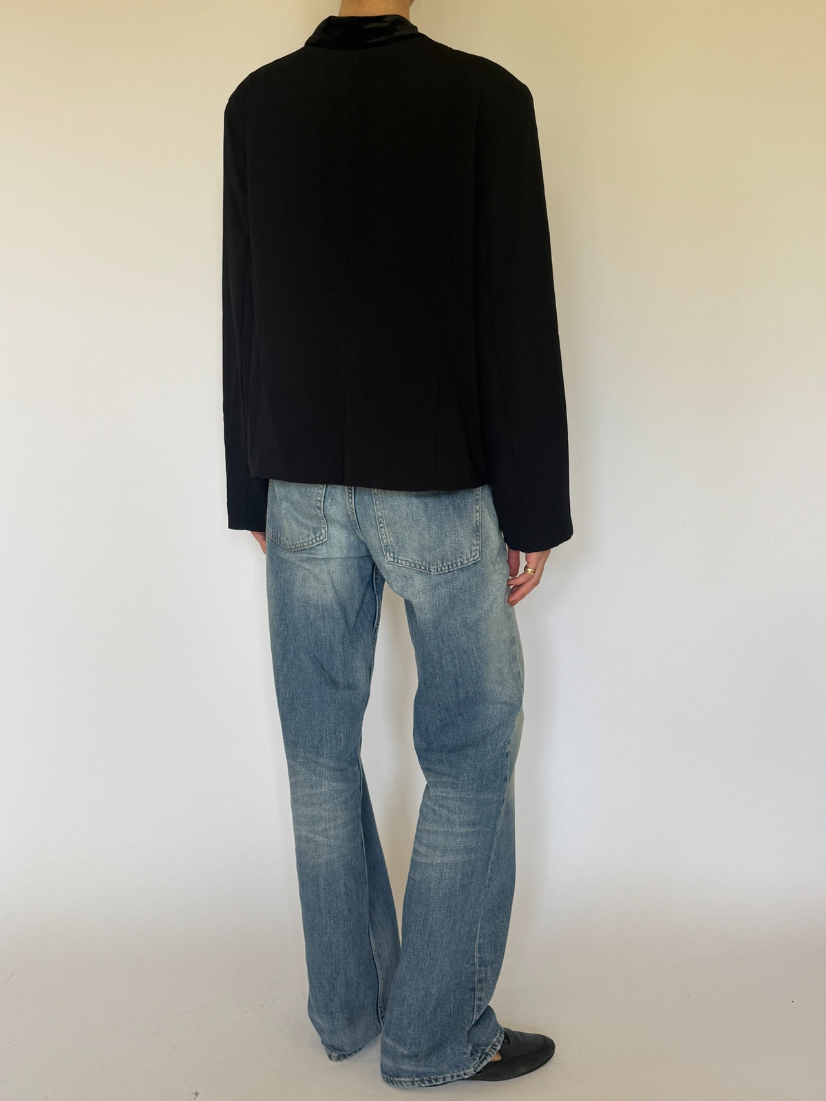 Vintage black blazer full front view