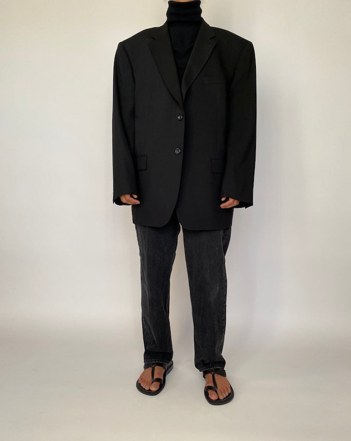 VINTAGE BLACK WOOL BLAZER 2042