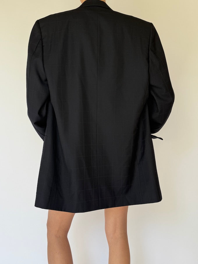 Vintage Checked Blazer Navy 5963