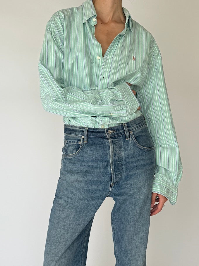 Vintage Stripe Ralph Lauren Shirt green