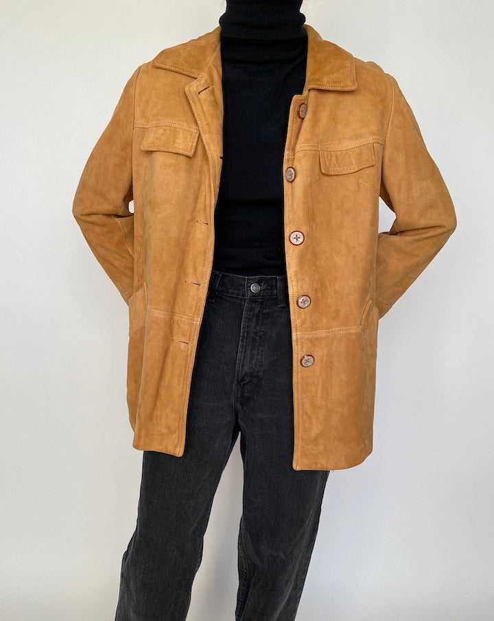VINTAGE CAMEL COLORED SUEDE LATHER JACKET 2044