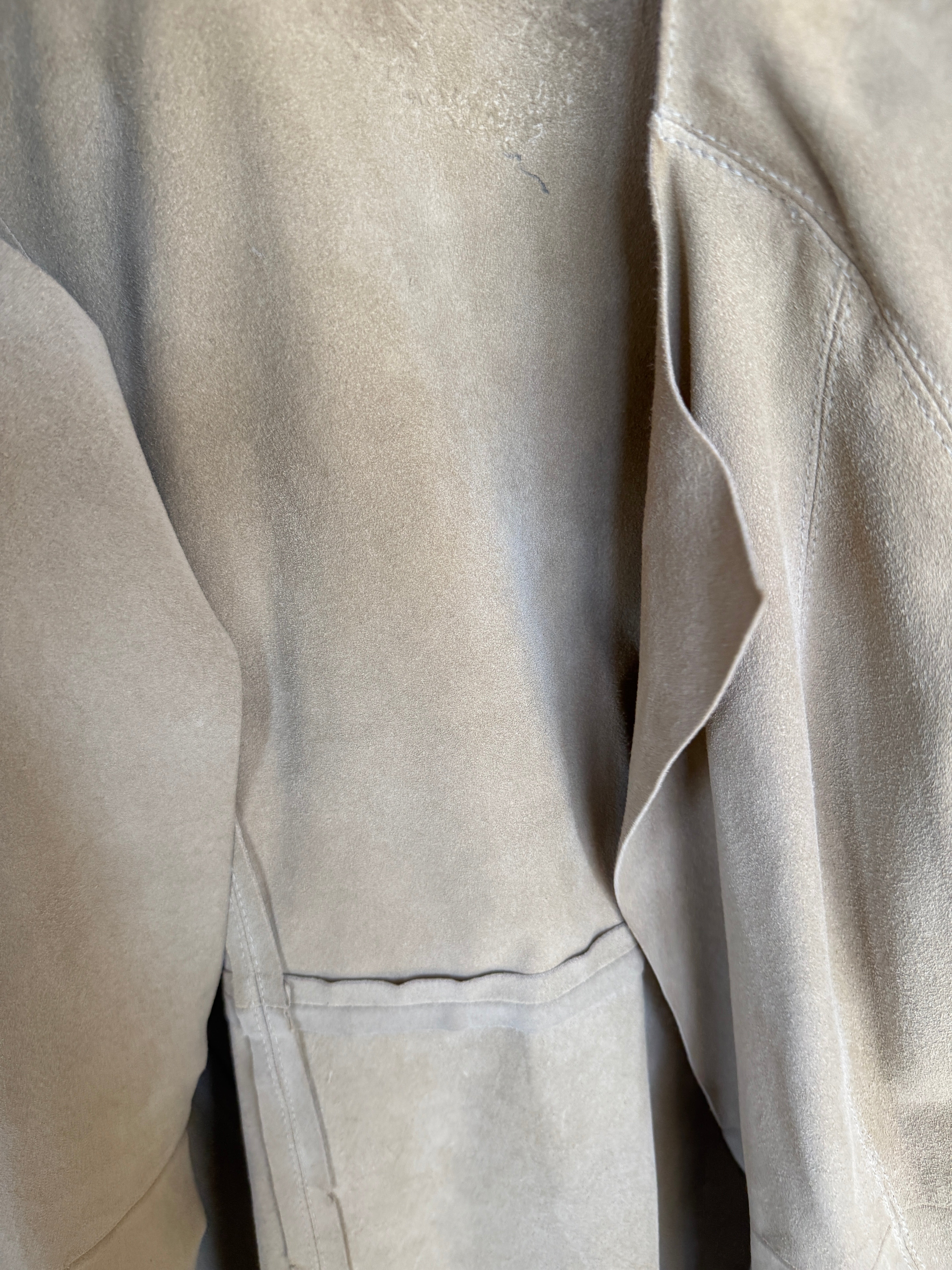 Vintage Suede Mini Dress Made In Italy Beige 7680