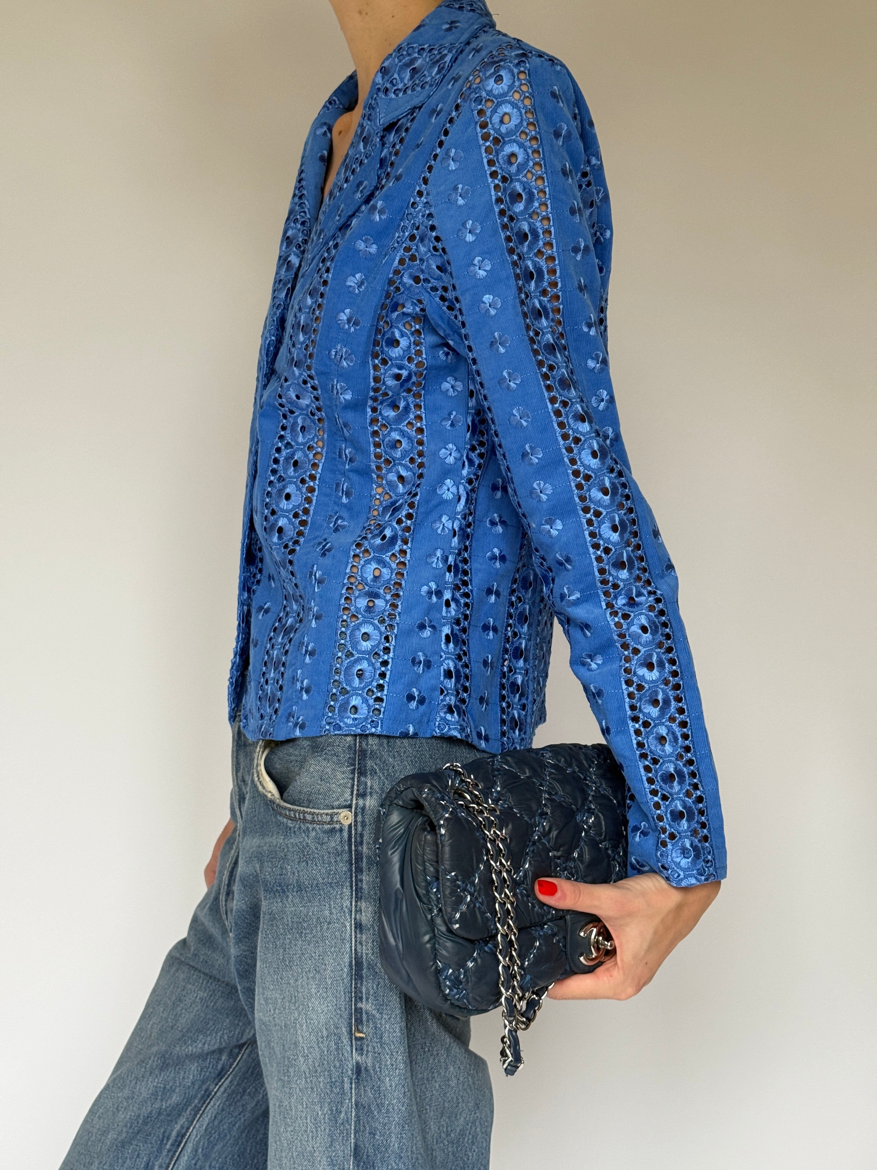 Vintage Eyelet Jacket Blue 7066