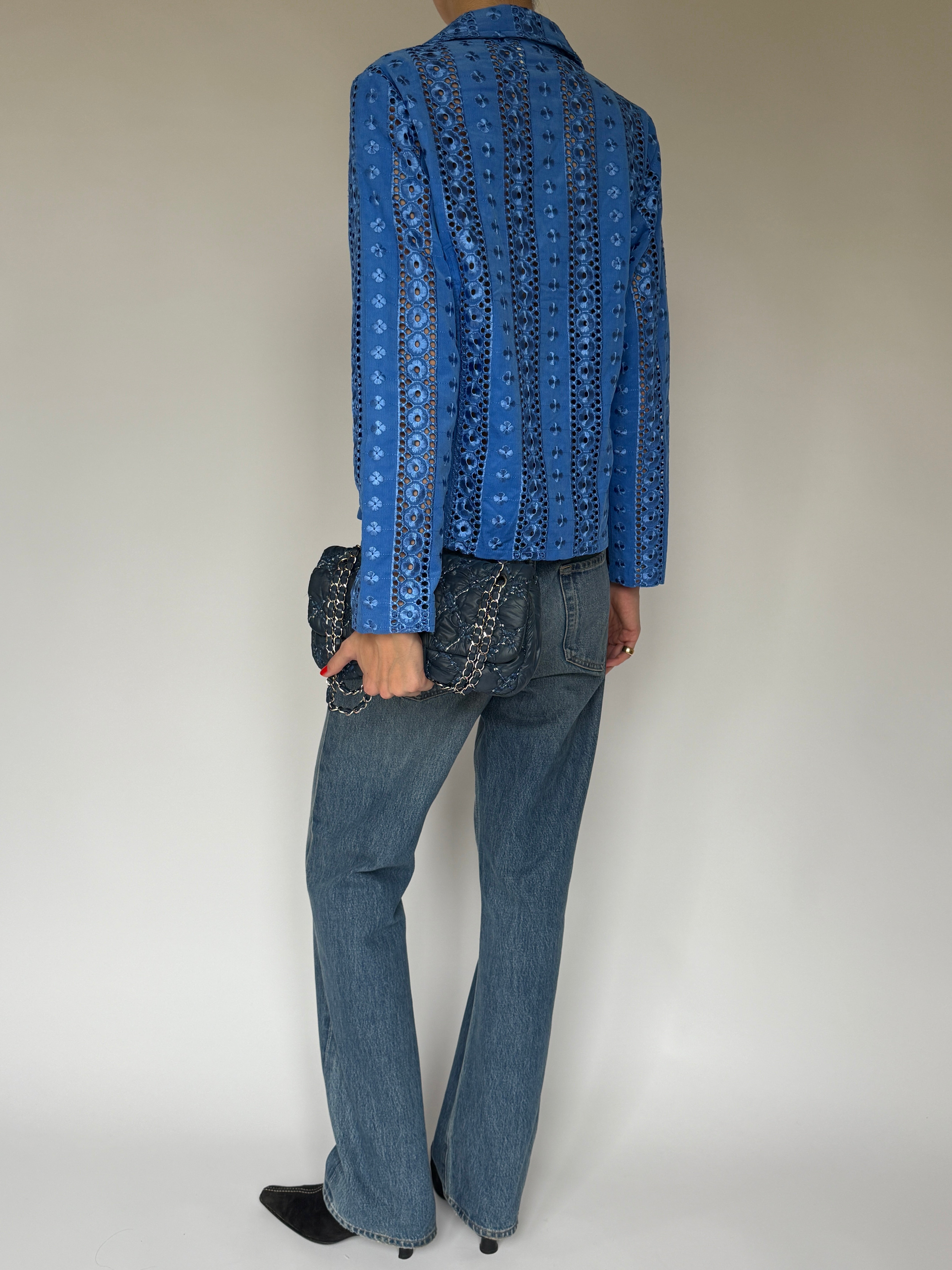 Vintage Eyelet Jacket Blue 7066