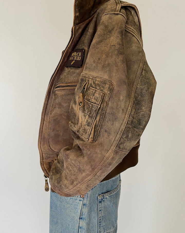 Vintage Brown Leather Jacket 4961