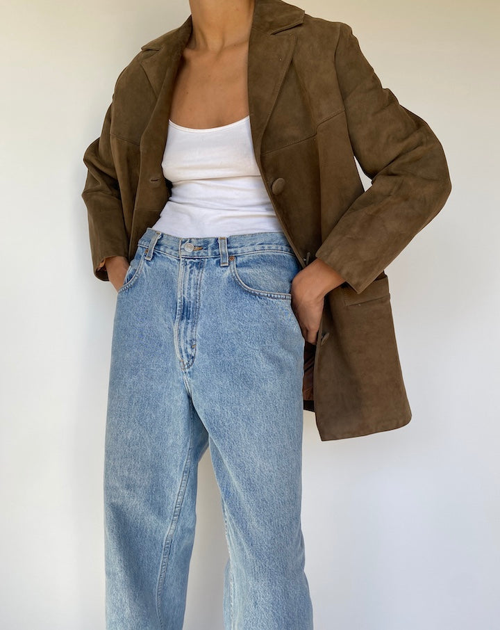 VINTAGE BROWN SUEDE LEATHER JACKET 3234