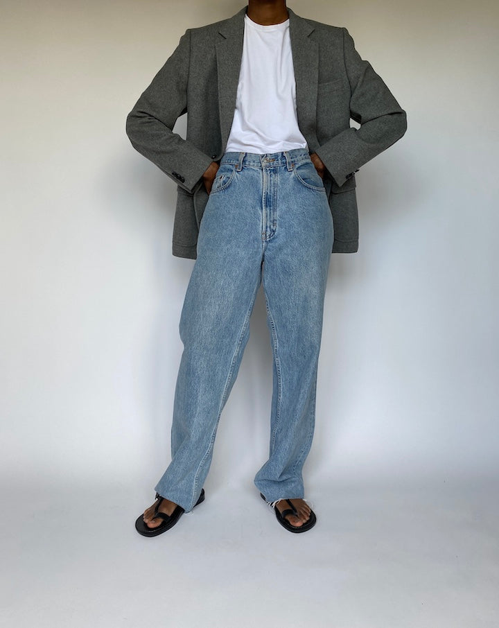 VINTAGE GREY SINGLE BREASTED BLAZER 3644