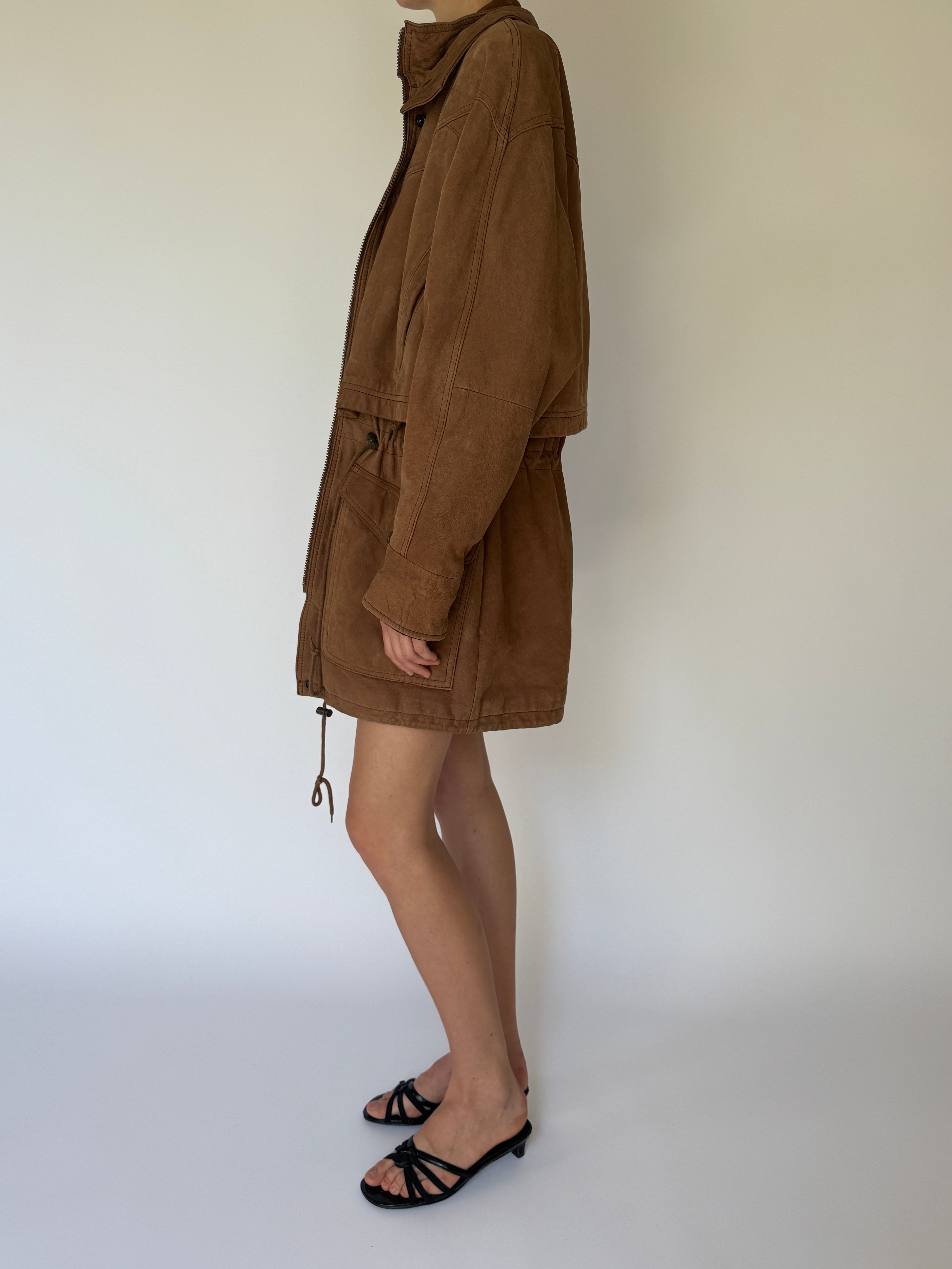 Vintage Leather Jacket In Brown 5687