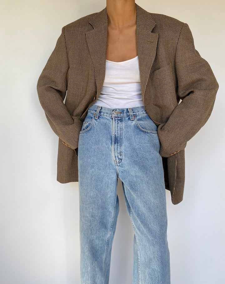 VINTAGE BROWN WOOL BLAZER 3236