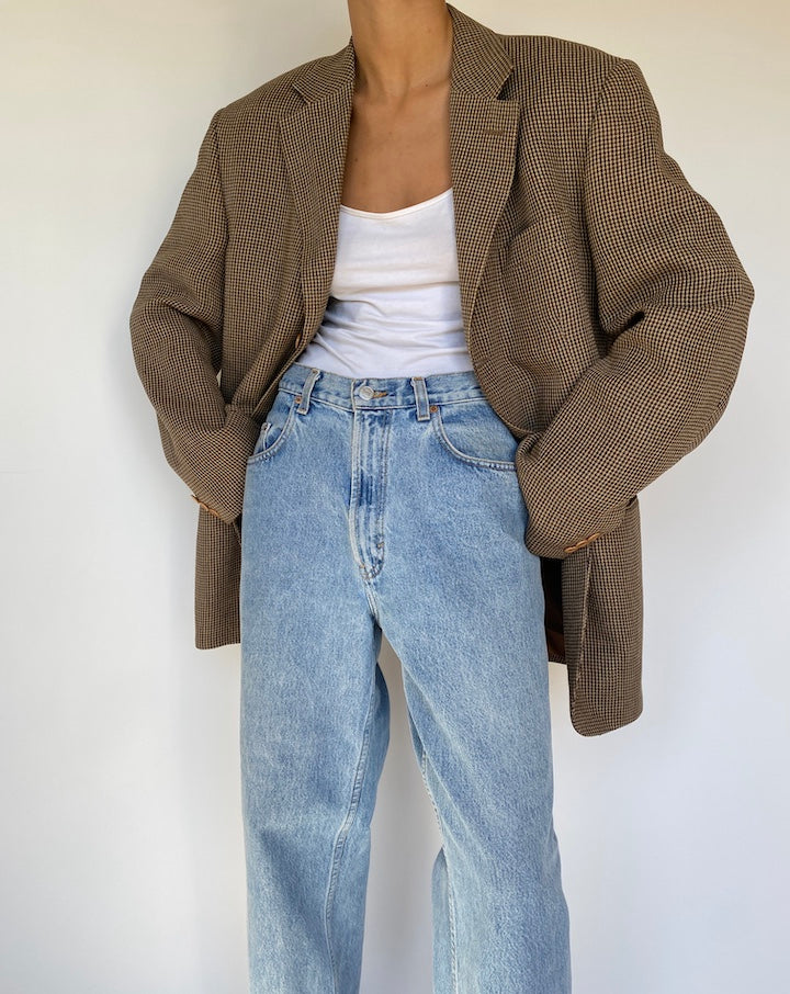 VINTAGE BROWN WOOL BLAZER 3236