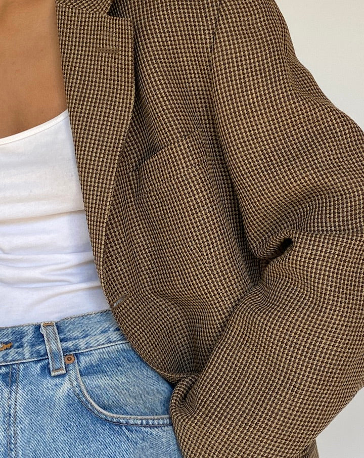 VINTAGE BROWN WOOL BLAZER 3236