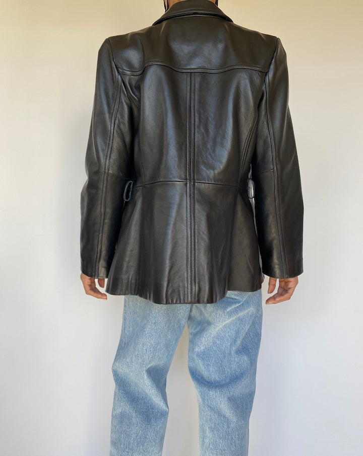 VINTAGE BLACK LEATHER JACKET 3238