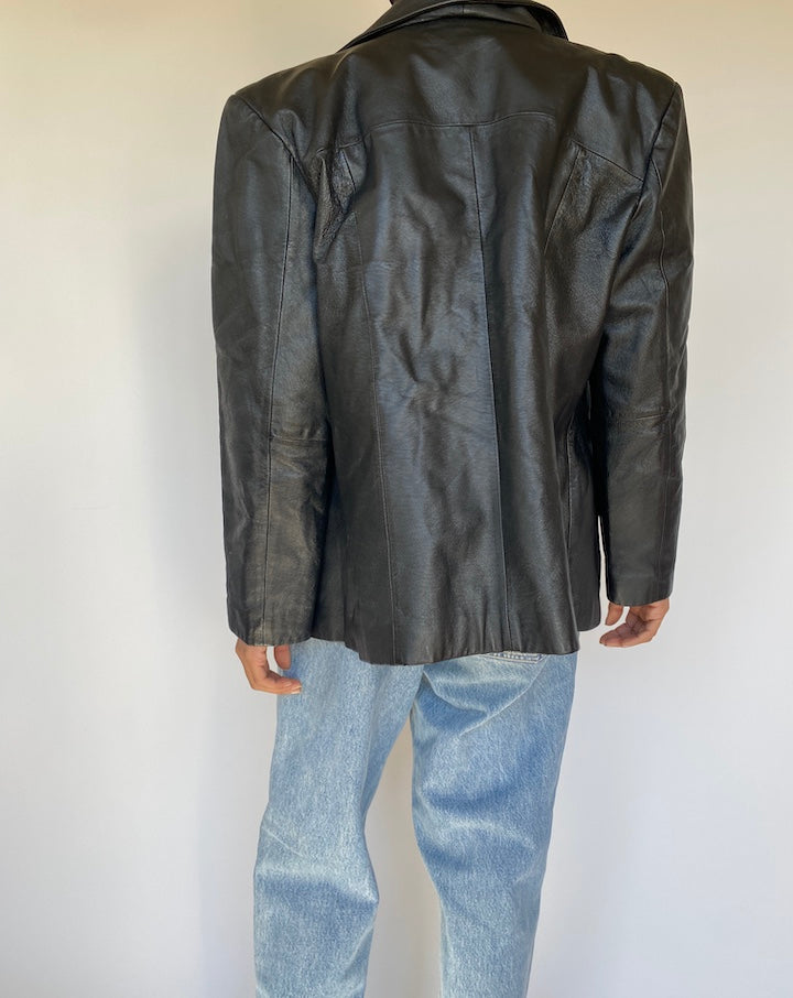 VINTAGE BLACK LEATHER JACKET 3239