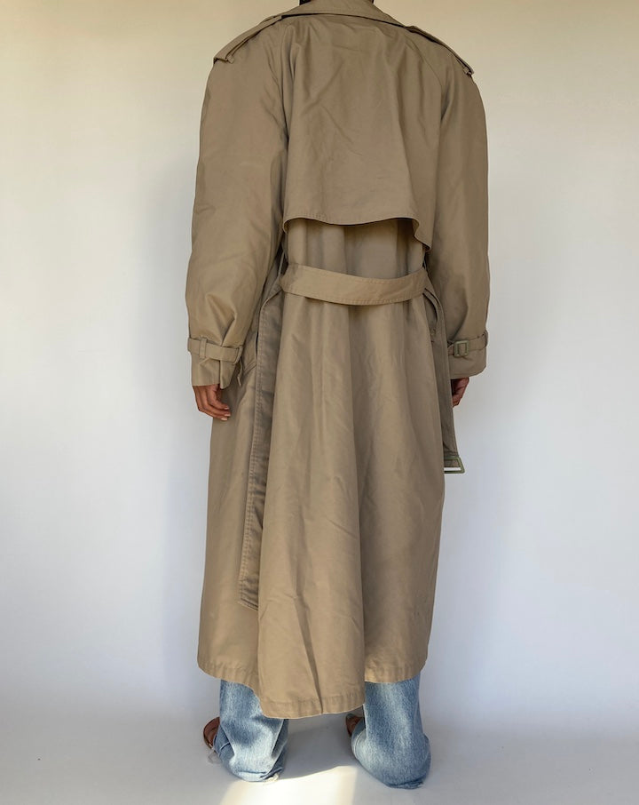 VINTAGE OVERSIZED BEIGE TRENCH COAT 3241