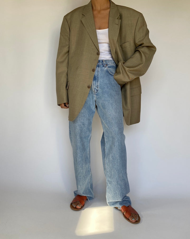 VINTAGE OVERSIZED BEIGE BLAZER 3243