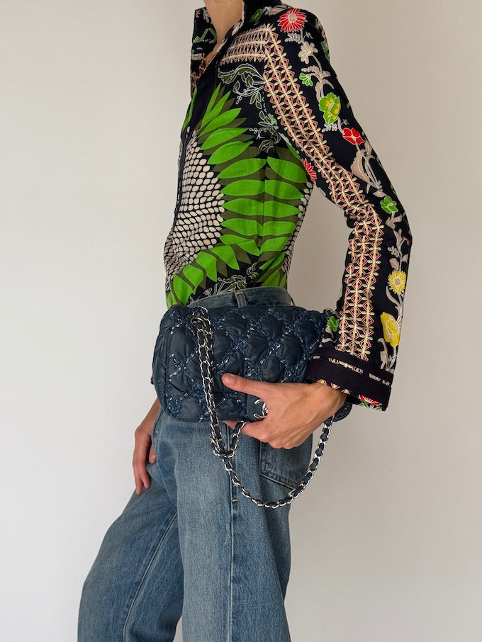 Vintage Tori Burch Bold Print Tunic Top 6091