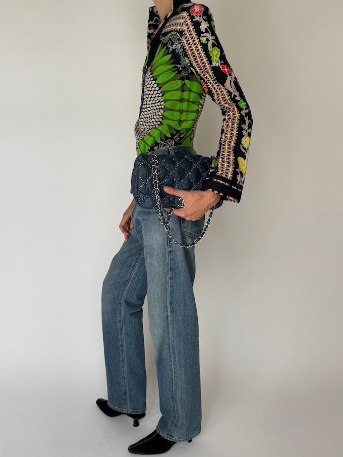 Vintage Tori Burch Bold Print Tunic Top 6091