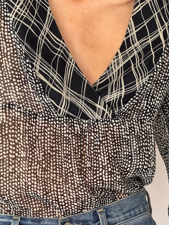 Vintage Polka Dot Blouse 6322