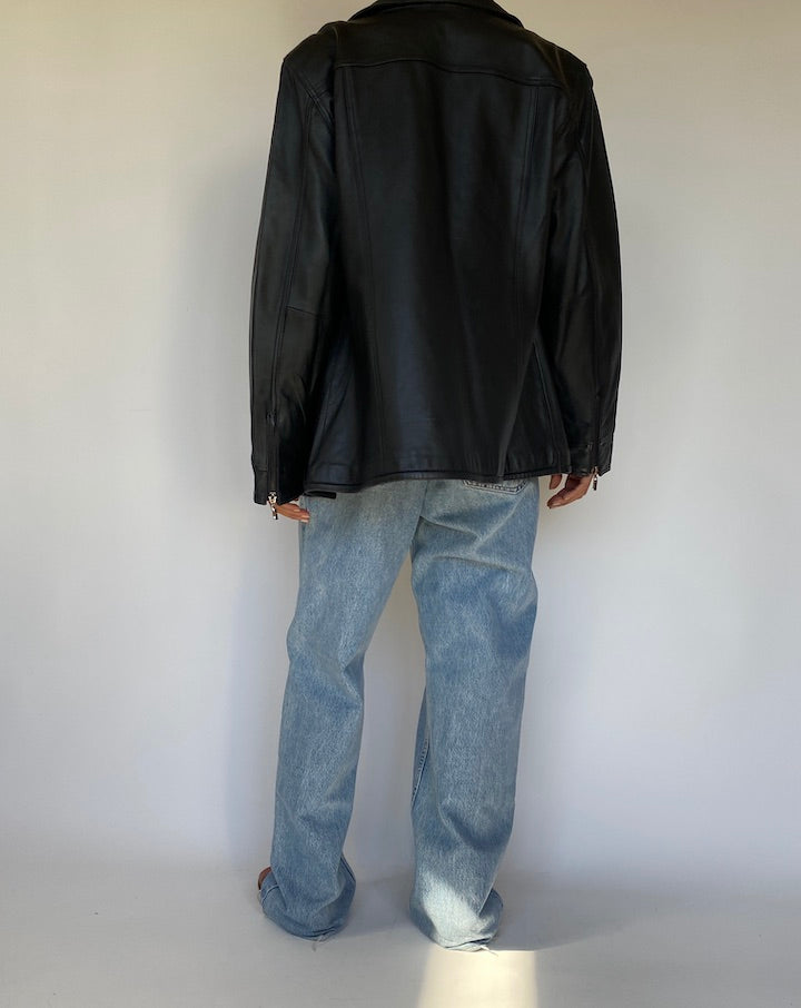 VINTAGE BLACK LEATHER JACKET 3245
