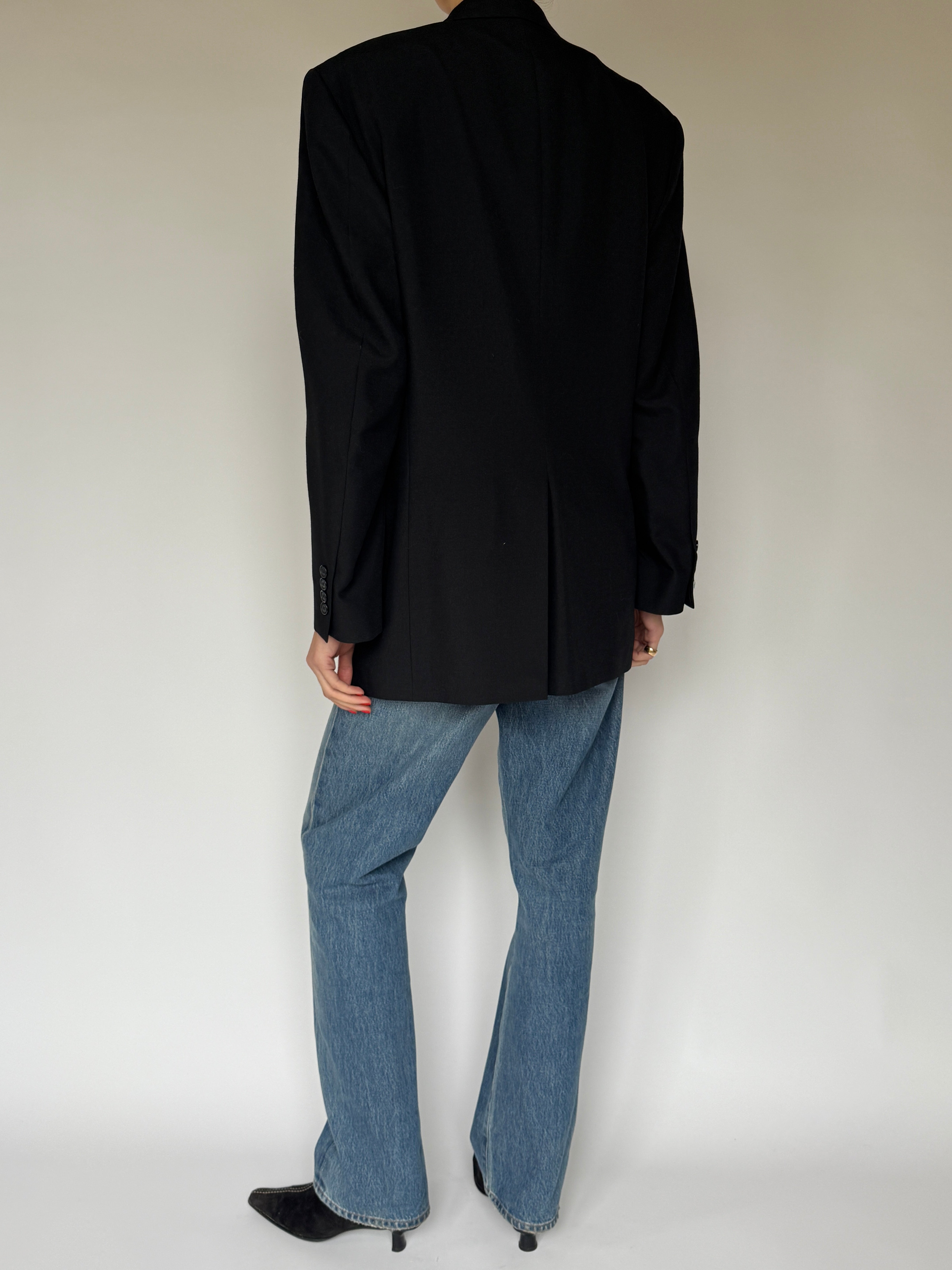 Vintage black oversized blazer back view