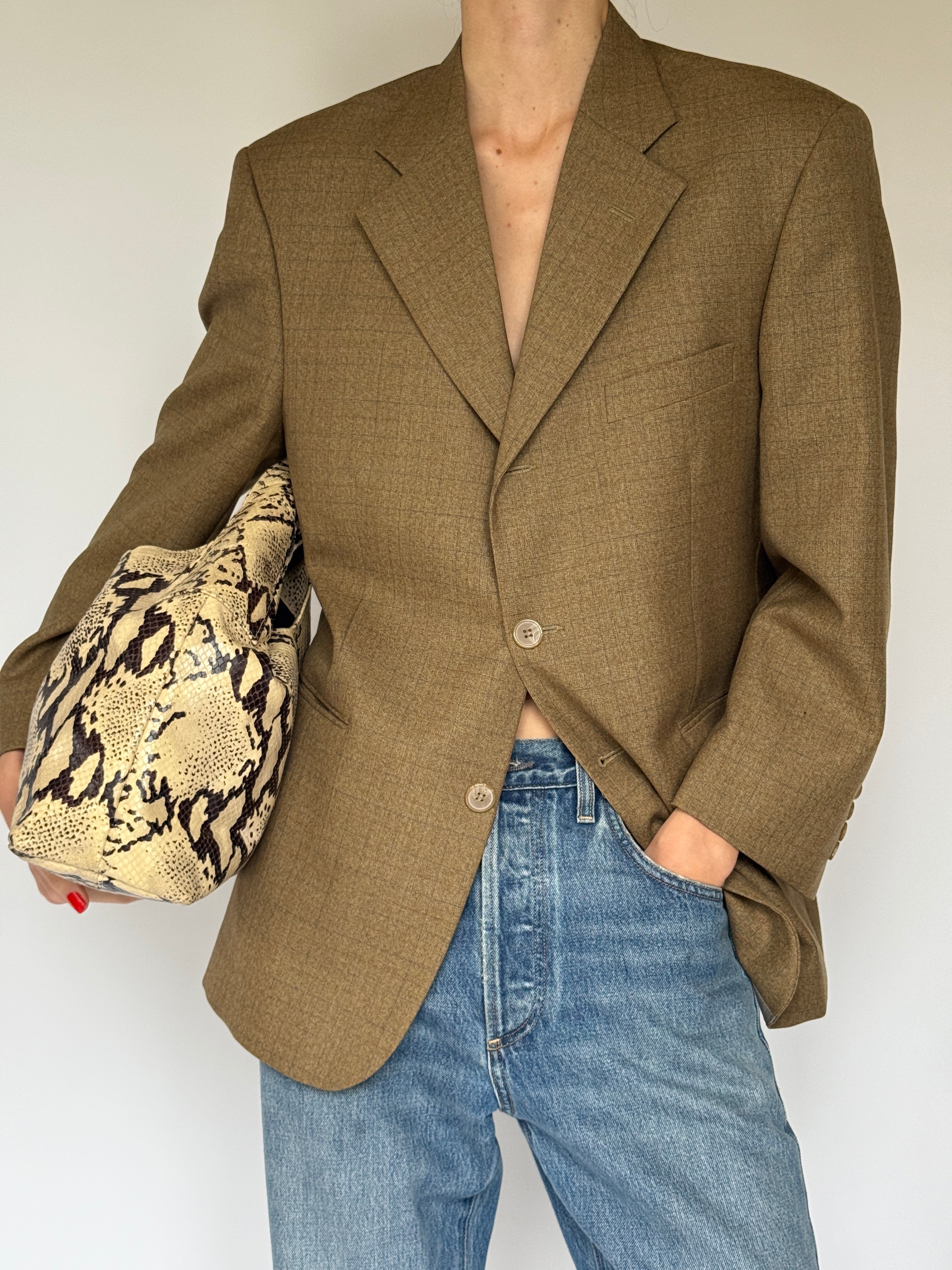 Vintage Brown Wool Blazer 7074