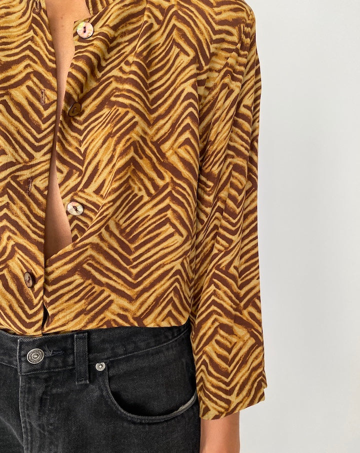 VINTAGE ANIMAL PRINTED BLOUSE 2067