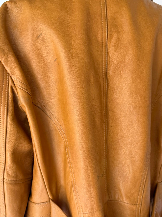 Vintage Beige Leather Jacket 5077