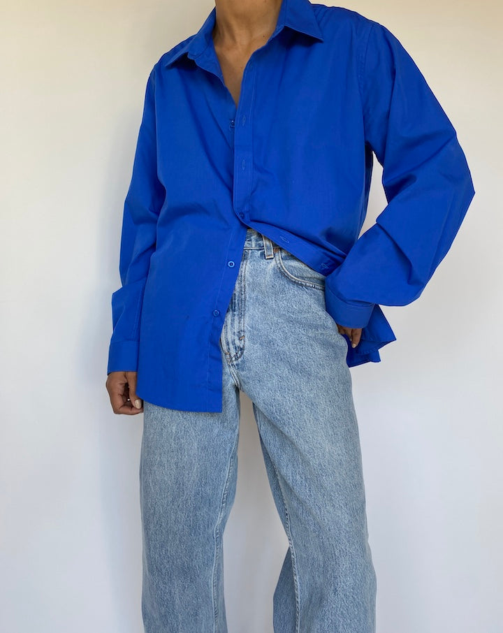 VINTAGE BLUE BUTTON DOWN SHIRT 3257