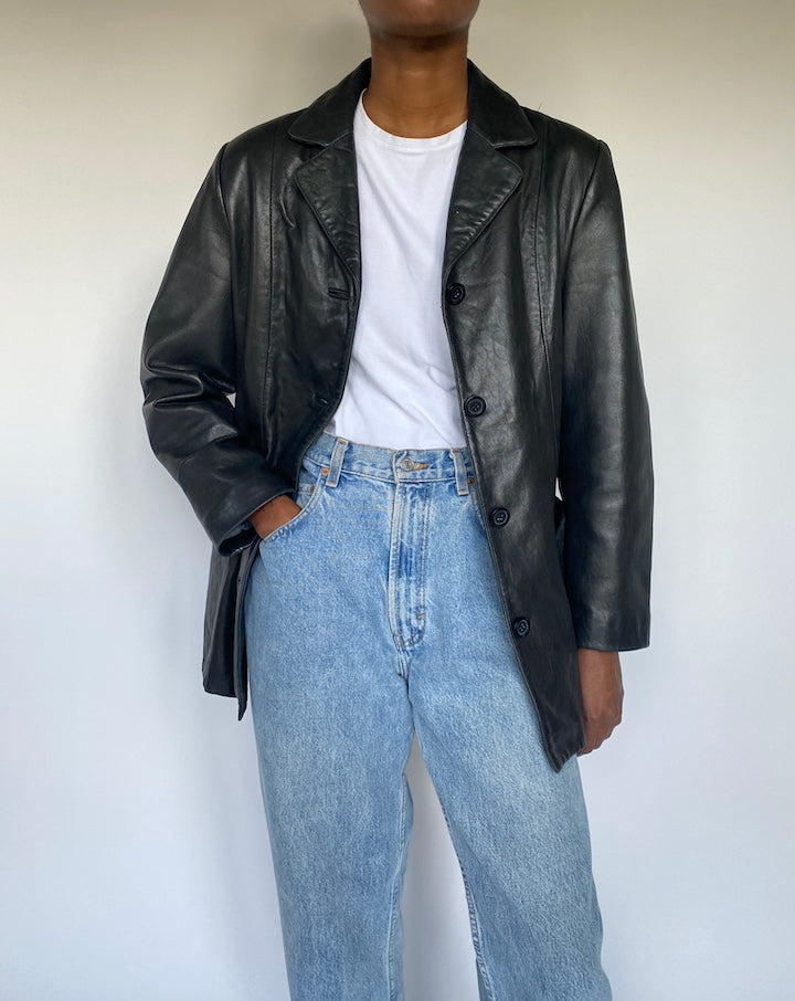 VINTAGE BLACK LEATHER JACKET 3659