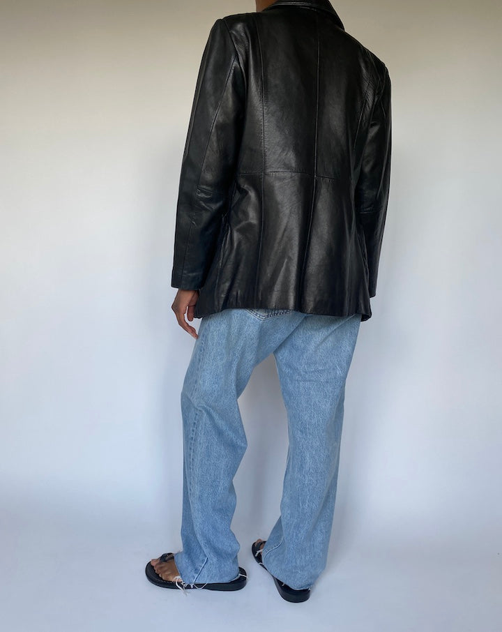 VINTAGE BLACK LEATHER JACKET 3659