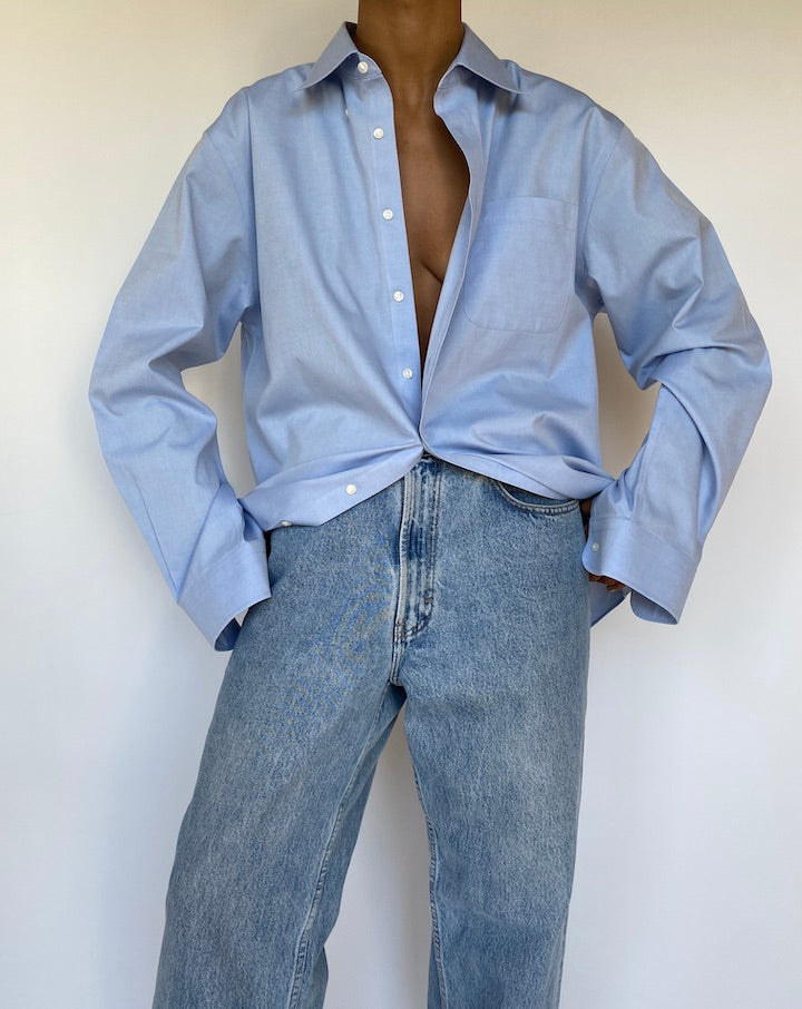 VINTAGE LIGHT BLUE BUTTON DOWN SHIRT 3258