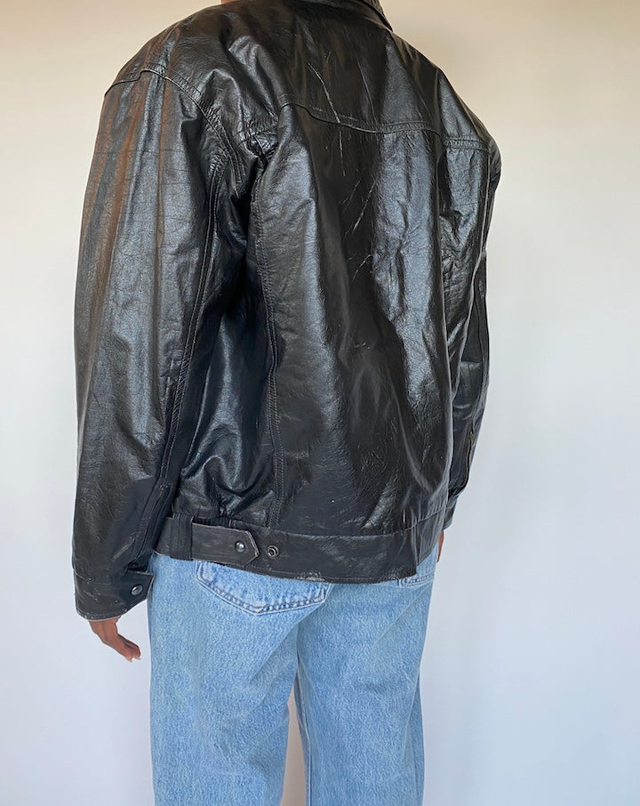 VINTAGE BLACK LEATHER JACKET 1287