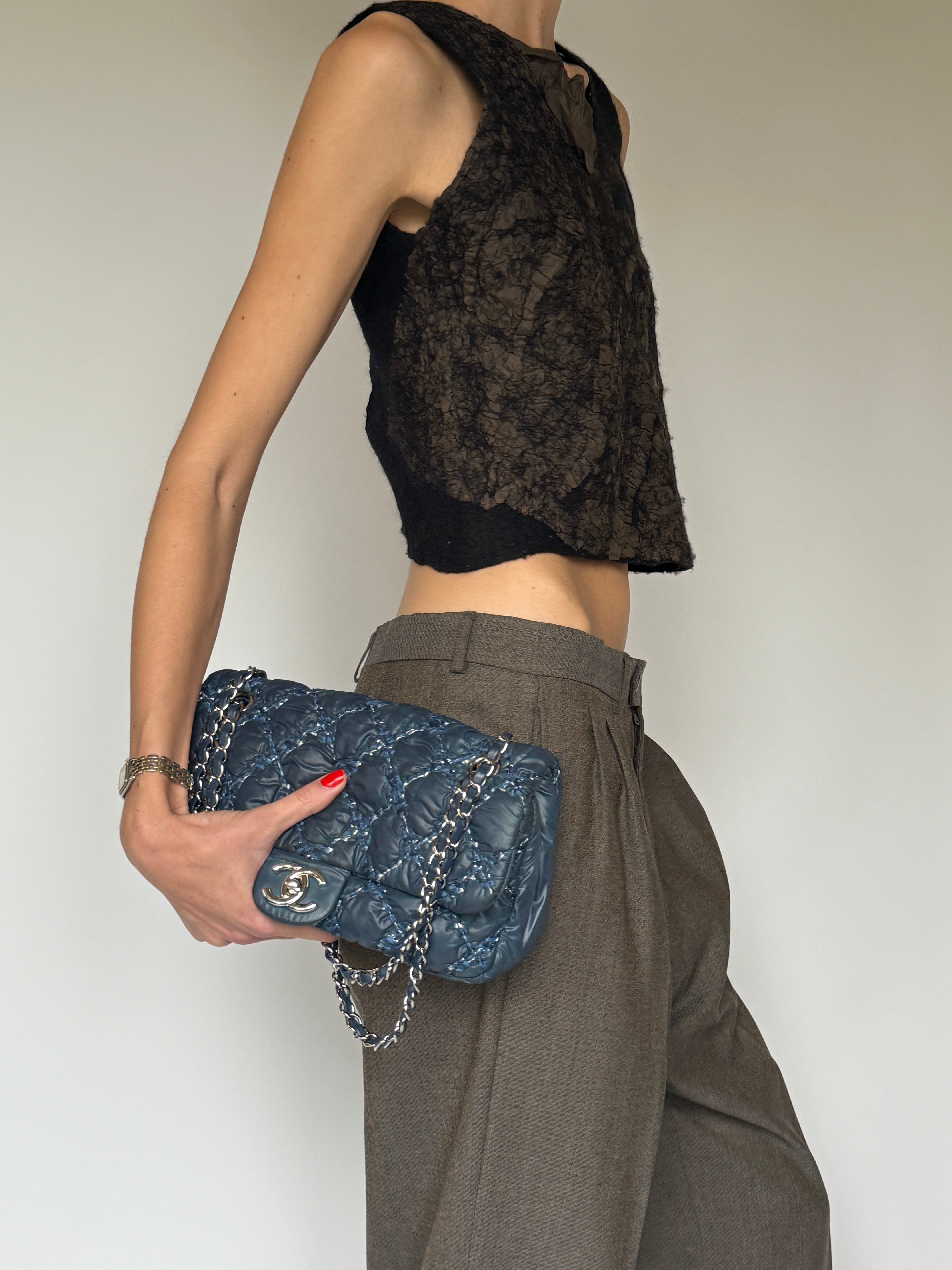 Vintage Sheer Textured Silk–Merino Top 7081