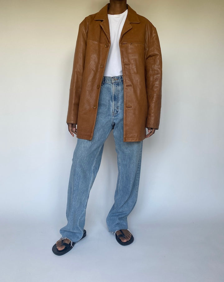 VINTAGE BROWN LEATHER JACKET 3666